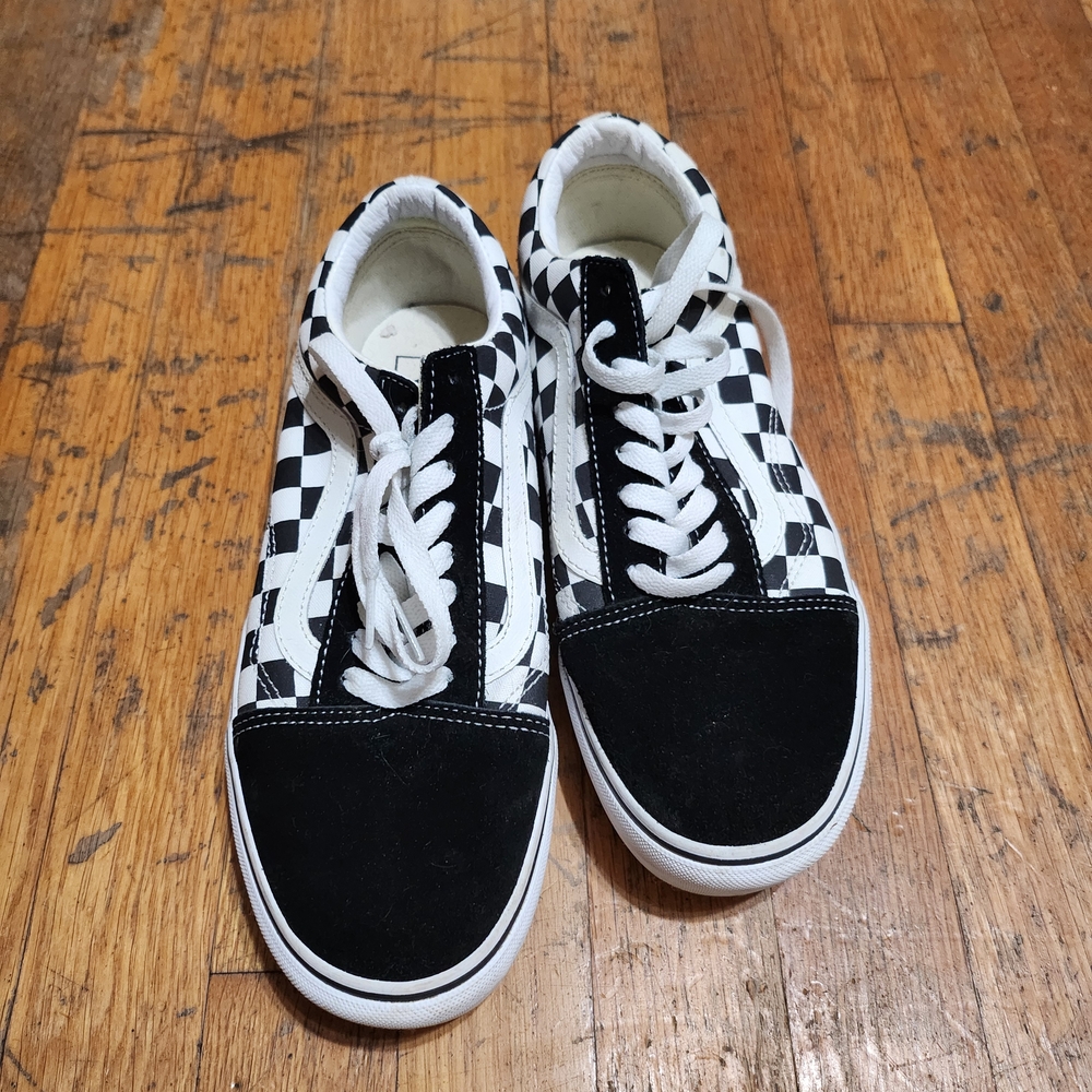 Vans Womens Black and White Checkered Sneakers